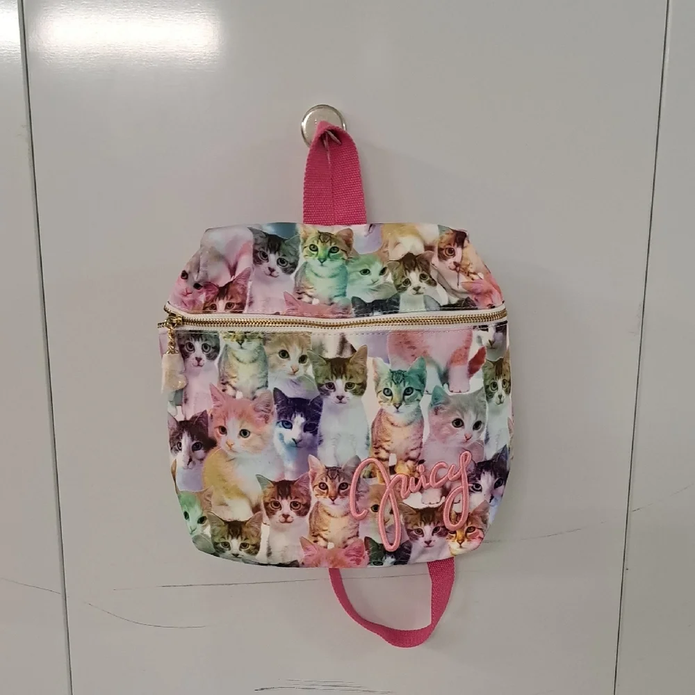 Juicy Couture Multicolor Cat Print Backpack. New Never Used